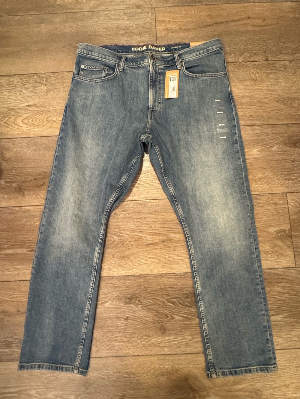 Eddie Bauer Mens Mr Eddies Flex Jeans Straight Fit Dusty Blue 40x30 NWT